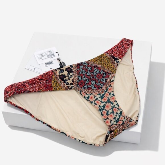 The Upside Poppy Clash Moss Bikini Bottom XL NWT Printed Swim Bottom